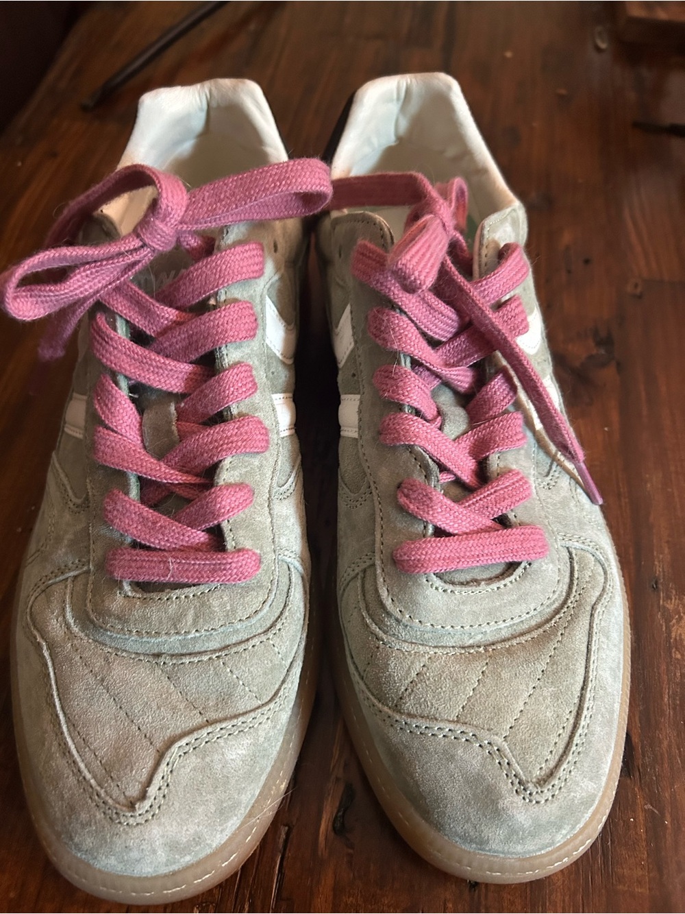 Women's Coolway Suede Sneakers with Pink Laces - Never Worn; Smoke Free Home